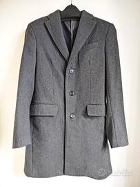 Cappotto lana lungo grigio Mango