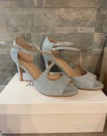 Sandali tacco argento cerimonia numero 37