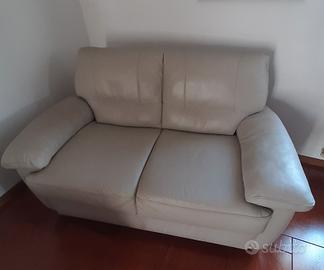 Divano  in pelle grigio chiaro DIVANI&DIVANI