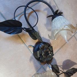 lampadario a soffitto ferro battuto 