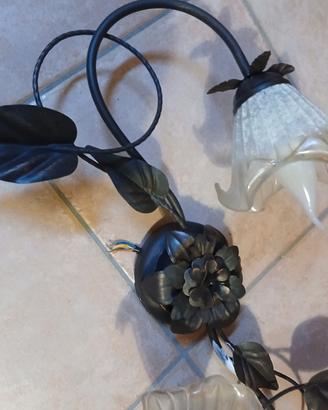 lampadario a soffitto ferro battuto 