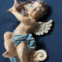 Acquasantiera con putto suonatore vintage