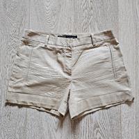 shorts Zara in tessuto di cotone beige