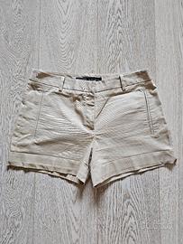 shorts Zara in tessuto di cotone beige