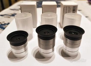 Set di tre oculari astronomici da 4, 10 e 20 mm.