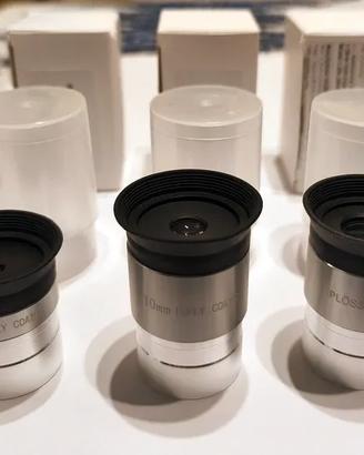 Set di tre oculari astronomici da 4, 10 e 20 mm.