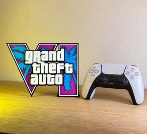 Logo GTA 6 Vice City 3D – Decorazione Gaming Setup