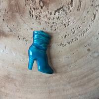 Spilla vintage stivaletto azzurro