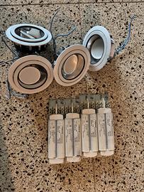 4 faretti bianchi alogeni da incasso