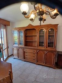 Credenza con Vetrina in Legno Massello (Doppio Cor