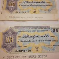 Due Miniassegni Istituto Bancario Italiano lire 50