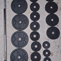 Bilanciere e manubri con pesi