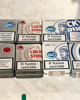 Pacchetti sigarette in metallo vuoti
