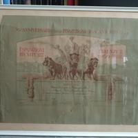 Diploma di merito grande antico incorniciato