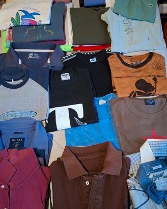 Lotto di oltre 30 T-shirt e 7 bermuda da uomo 