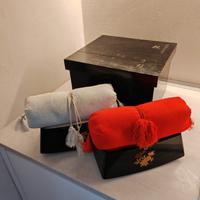 Coppia cuscini Giapponesi antichi Laccati con box 