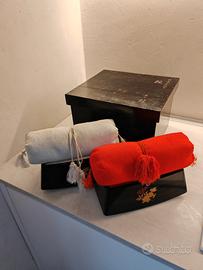Coppia cuscini Giapponesi antichi Laccati con box 