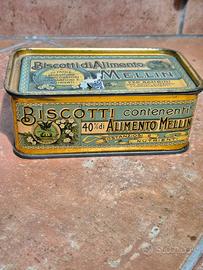 MELLIN scatola in latta dei biscotti (anni 3O/40)