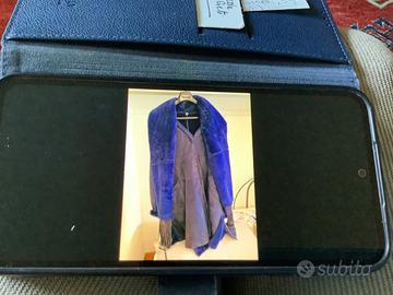 cappotto di montone blu
