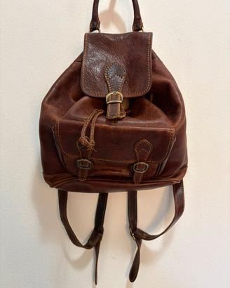 Zaino vintage pelle marrone Made in Florence