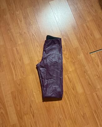 Leggins pelle viola taglia m tezenis