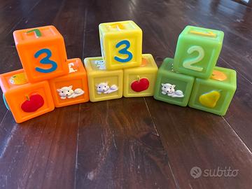 CUBETTI DI GOMMA "Con Numeri e Animali "Vintage