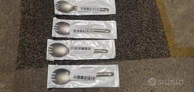 4 X Cucchiai / forchetta titanio campeggio 