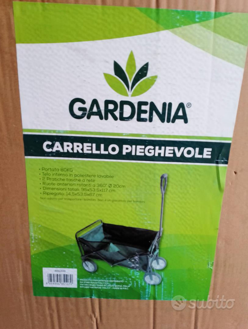 Carrello giardino pieghevole, 95x53,5x117 cm, portata 80 kg, telo in  poliestere