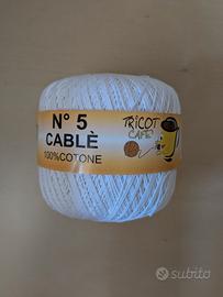 Gomitolo NUOVO cablè 5 Tricot Cafè 100% cotone