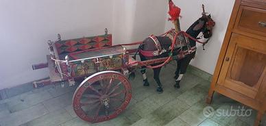 Carretto siciliano artigianale dipinto da artista