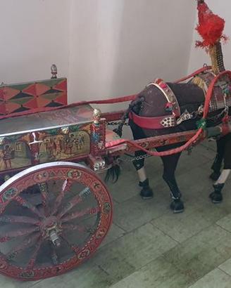 Carretto siciliano artigianale dipinto da artista