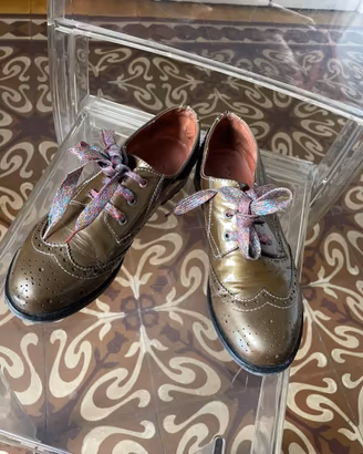 Scarpe derby MAX&CO in pelle grigio brillante