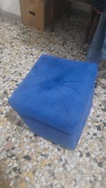 PUUF BLU ALCANTARA 34X34X43