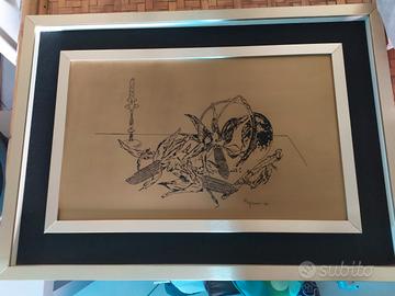 n. 4 quadri litografie su lamina di ottone