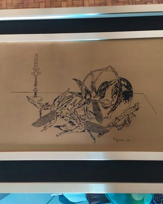 n. 4 quadri litografie su lamina di ottone