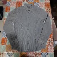 Camicia a righi da uomo in cotone TG M
