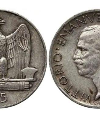 5 lire 1929 vittorio Emanuele III Argento