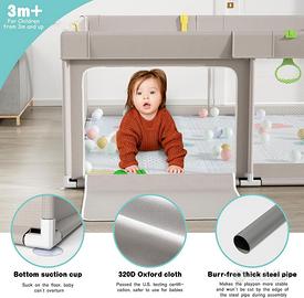 Box Bambini XXL Uanlauo 150x150 con Tappeto