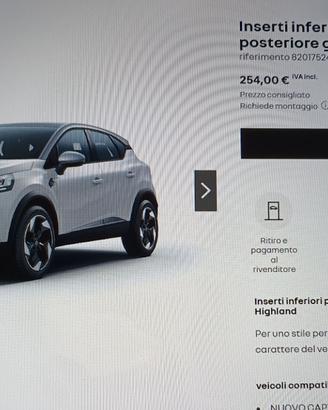 inserti paraurti ant-post Renault Captur nuovi
