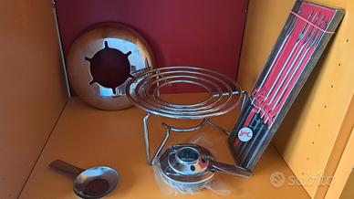 Set fonduta Spring vintage inox – 4 forchette 