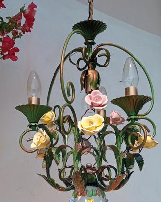 piccolo lampadario vintage stile floreale