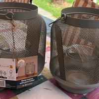 Set 2 lanterne con portacandele