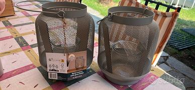 Set 2 lanterne con portacandele