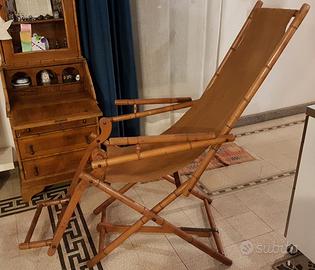 CHAISE LONGUE PIEGHEVOLE STILE COLONIALE '900