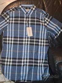 camicia Burberry a quadri blu taglia L