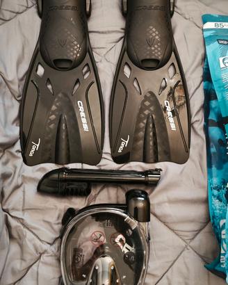 Set Cressi nuovi,  Pinne, Maschere  L-XL
