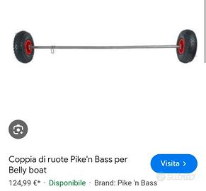 ruote alaggio trasporto belly boat pike'n bass