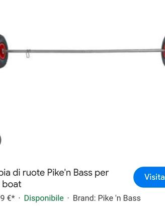 ruote alaggio trasporto belly boat pike'n bass