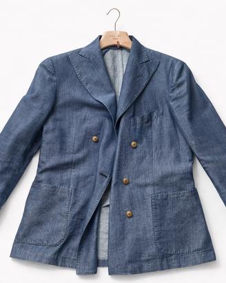 Giacca uomo Santaniello doppiopetto blu – sartoria