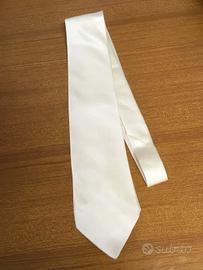 Cravatta/Tie Bianco panna rasato